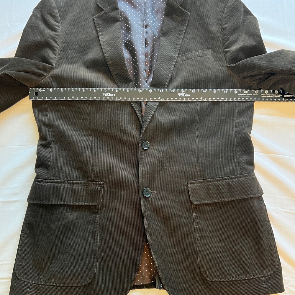 Express Men's Deep Brown Fitted Corduroy Blazer Jacket - Picture 7 of 10